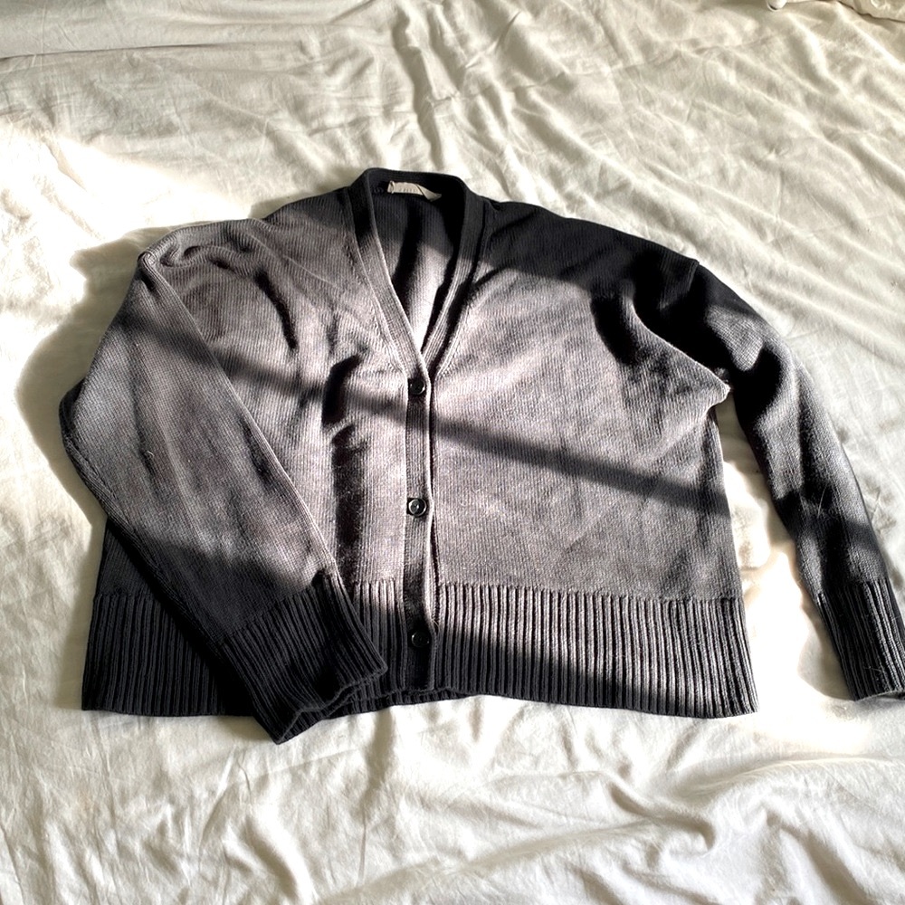 Everlane Boxy Cardigan in Washed Black